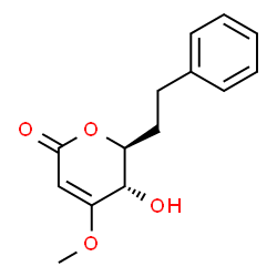 (5S,6S)-4-Methoxy-5-hydroxy-6-phenethyl-5,6-dihydro-2H-pyran-2-one结构式