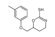 3,4,5,6-Tetrahydro-6-(m-tolyloxymethyl)-2H-1,3-oxazine-2-thione结构式
