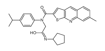 (9CI)-N-[2-(环戊基氨基)-2-氧代乙基]-7-甲基-N-[4-(1-甲基乙基)苯基]-噻吩并[2,3-b]喹啉-2-羧酰胺结构式