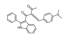 (2E)-2-[[4-(dimethylamino)phenyl]methylidene]-1-(2-phenyl-1H-indol-3-yl)butane-1,3-dione Structure