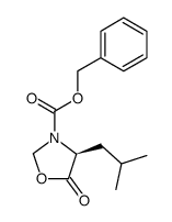 phenylmethyl (4S)-4-(2-methylpropyl)-5-oxo-1,3-oxazolidine-3-carboxylate结构式
