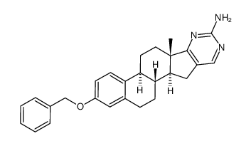 3-benzyloxy-estra-1,3,5(10),16-tetraeno[17,16-e]-2'-aminopyrimidine结构式