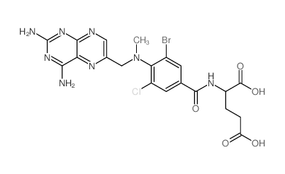 1-[(4-{[(2,4-Diaminopteridin-6-yl)methyl]methylamino}-5-bromo-3-chlorophenyl)carbonylamino]propane-1,3-dicarboxylic acid结构式