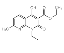 1-烯丙基-4-羟基-7-甲基-2-氧代-1,2-二氢-1,8-萘啶-3-羧酸乙酯结构式