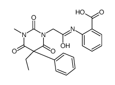2-[[2-(5-ethyl-3-methyl-2,4,6-trioxo-5-phenyl-1,3-diazinan-1-yl)acetyl]amino]benzoic acid结构式