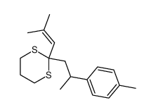2-(2-methyl-1-propenyl)-2-(2-(4-tolyl)-propyl)-1,3-dithiane结构式