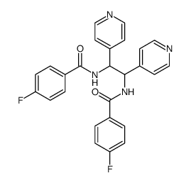 4-fluoro-N-[2-[(4-fluorobenzoyl)amino]-1,2-dipyridin-4-ylethyl]benzamide Structure