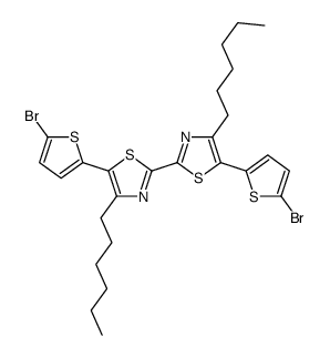 5,5'-双(5-溴噻吩-2-基)-4,4'-二己基-2,2'-联噻唑结构式