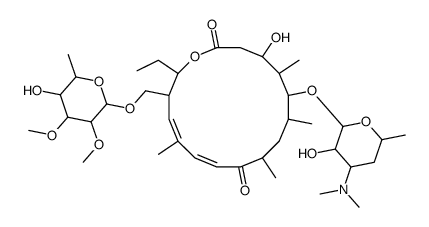 (11E,13Z)-6-[4-(dimethylamino)-3-hydroxy-6-methyloxan-2-yl]oxy-16-ethyl-4-hydroxy-15-[(5-hydroxy-3,4-dimethoxy-6-methyloxan-2-yl)oxymethyl]-5,7,9,13-tetramethyl-1-oxacyclohexadeca-11,13-diene-2,10-dione结构式