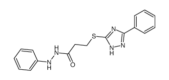 3-(5-Phenyl-2H-[1,2,4]triazol-3-ylsulfanyl)-propionic acid N'-phenyl-hydrazide结构式
