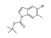 2-Methyl-2-propanyl 5-bromo-6-methyl-1H-pyrrolo[2,3-b]pyridine-1- carboxylate Structure