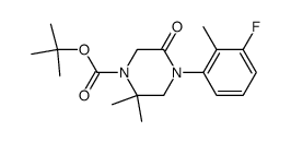 2,2-dimethyl-4-(3-fluoro-2-methylphenyl)-5-oxopiperazine-1-carboxylic acid t-butyl ester Structure