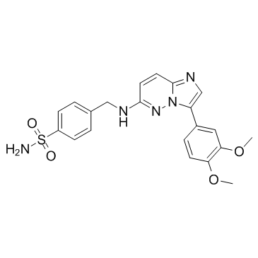 4-((3-(3,4-二甲氧基苯基)咪唑并[1,2-b]吡嗪-6-基氨基)甲基)-苯磺酰胺结构式
