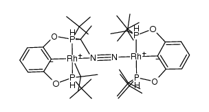 di[(2,6-bis[di(tert-butyl)phosphinito]benzen-1-yl)rhodium(I)](dinitrogen)结构式