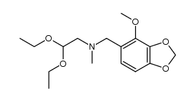 [N-[2-Methoxy-3,4-(methylenedioxy)benzyl]-N-methylamino]acetaldehyde diethyl acetal结构式