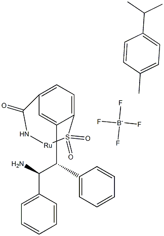 {[(1S,2S)-2-氨基-1,2-二苯乙基](4-甲苯磺酰基)酰氨基}(对-甲基异丙基)四氟硼酸钌(II)结构式