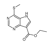 ethyl 4-(methylthio)-5H-pyrrolo[3,2-d]pyrimidine-7-carboxylate结构式