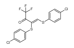 (Z)-3,4-bis-(4-chloro-phenylsulfanyl)-1,1,1-trifluoro-but-3-en-2-one结构式