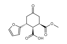 2-methoxycarbonyl-6-(2-furyl)-4-oxocyclohexanedicarboxylic acid结构式