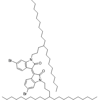 6-Bromo-3-[6-bromo-1-(4-decyltetradecyl)-1,2-dihydro-2-oxo-3H-indol-3-ylidene]-1-(4-decyltetradecyl)-1,3-dihydro-2H-indol-2-one Structure
