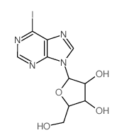 9H-Purine, 6-iodo-9-b-D-ribofuranosyl-结构式