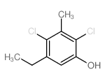 2,4-二氯-5-乙基-3-甲基苯酚结构式