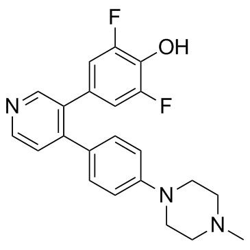 2,6-二氟-4-[4-[4-(4-甲基-1-哌嗪基)苯基]-3-吡啶基]苯酚图片