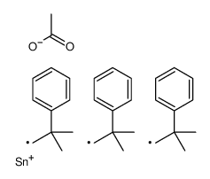 tris(2-methyl-2-phenylpropyl)stannyl acetate Structure