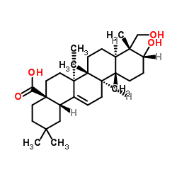 (3α)-3,23-Dihydroxyolean-12-en-28-oic acid structure