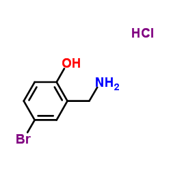 2-(氨基甲基)-4-溴苯酚盐酸盐结构式