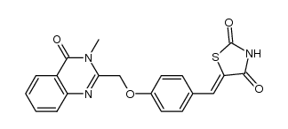 5-[4-[[3-methyl-4-oxo-3,4-dihydro-2-quinazolinyl]methoxy]phenyl methylene]thiazolidine-2,4,-dione结构式