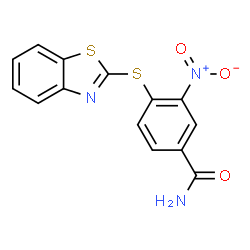 4-(benzo[d]thiazol-2-ylthio)-3-nitrobenzamide结构式