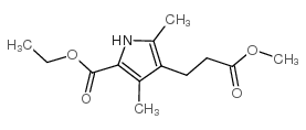 1H-Pyrrole-3-propanoicacid, 5-(ethoxycarbonyl)-2,4-dimethyl-, methyl ester Structure
