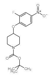 4-(2-氟-4-硝基苯氧基)哌啶-1-羧酸叔丁酯结构式