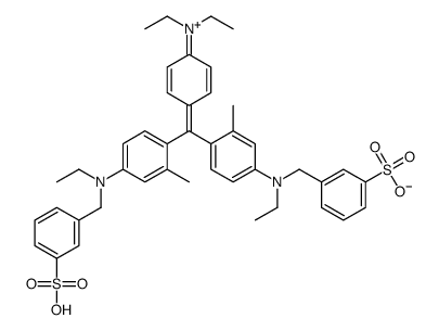 3-[[4-[(4-diethylazaniumylidenecyclohexa-2,5-dien-1-ylidene)-[4-[ethyl-[(3-sulfophenyl)methyl]amino]-2-methylphenyl]methyl]-N-ethyl-3-methylanilino]methyl]benzenesulfonate Structure