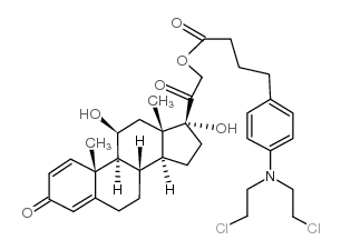 [2-(11,17-dihydroxy-10,13-dimethyl-3-oxo-7,8,9,11,12,14,15,16-octahydro-6H-cyclopenta[a]phenanthren-17-yl)-2-oxo-ethyl] 4-[4-[bis(2-chloroethyl)amino]phenyl]butanoate Structure