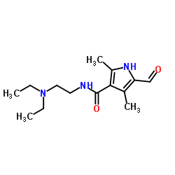 N-(2-(二乙基氨基)乙基)-5-甲酰基-2,4-二甲基-1H-吡咯-3-甲酰胺结构式