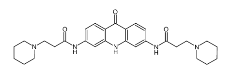 3,6-bis[3-(piperidino)propionamido]-9(10H)-acridone结构式