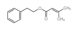 3-甲基-2-丁烯酸-2-苯乙酯结构式