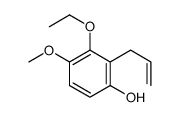 Phenol, 3-ethoxy-4-methoxy-2-(2-propenyl)- (9CI)结构式