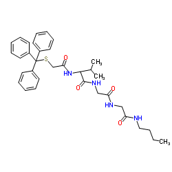 (2S)-N-[2-[[2-(butylamino)-2-oxoethyl]amino]-2-oxoethyl]-3-methyl-2-[(2-tritylsulfanylacetyl)amino]butanamide Structure