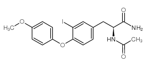 N-乙酰基-3-碘-4-(4-甲氧基苯氧基)-L-苯丙氨酸酰胺结构式
