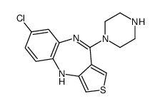 7-chloro-4-piperazin-1-yl-10H-thieno[3,4-b][1,5]benzodiazepine结构式