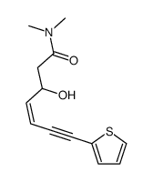 3-hydroxy-N,N-dimethyl-7-thiophen-2-ylhept-4-en-6-ynamide结构式