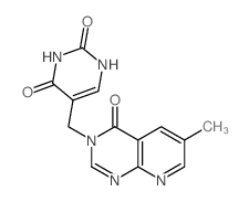 2,4(1H,3H)-Pyrimidinedione,5-[(6-methyl-4-oxopyrido[2,3-d]pyrimidin-3(4H)-yl)methyl]- Structure