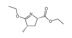 ethyl (2S,4S)-5-ethoxy-3,4-dihydro-4-methyl-2H-pyrrole-2-carboxylate结构式