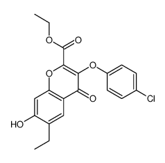 ethyl 3-(4-chlorophenoxy)-6-ethyl-7-hydroxy-4-oxochromene-2-carboxylate结构式