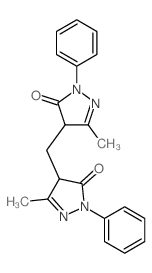 5-methyl-4-[(3-methyl-5-oxo-1-phenyl-4H-pyrazol-4-yl)methyl]-2-phenyl-4H-pyrazol-3-one结构式
