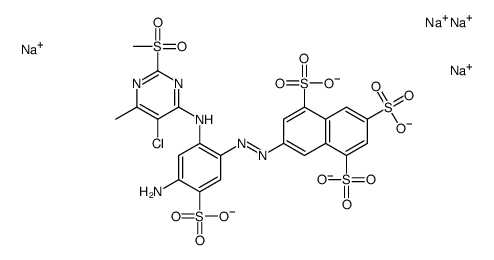 7-[[4-amino-2-[[5-chloro-6-methyl-2-(methylsulphonyl)-4-pyrimidinyl]amino]-5-sulphophenyl]azo]naphthalene-1,3,5-trisulphonate acid, sodium salt Structure