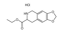(R,S)-6,7-Methylenedioxy-3-ethoxycarbonyl-1,2,3,4-tetrahydroisoquinoline hydrochloride结构式